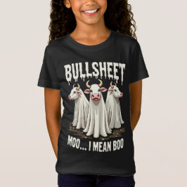 Bullsheet Moo I Gemein Boo Funny Halloween Ghost C T-Shirt