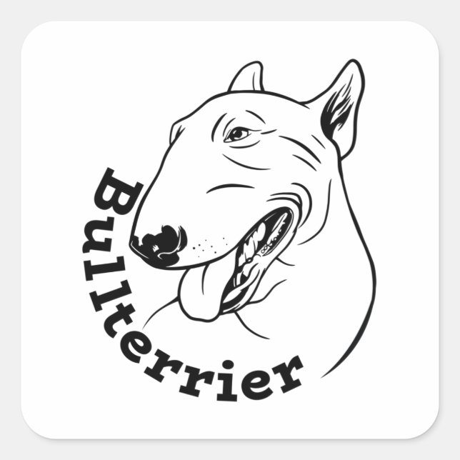 Bullterer Hund Lover Geschenk Canine Eigentümer Quadratischer Aufkleber (Vorderseite)