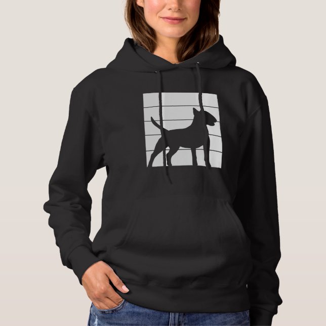 Bullterer Silhouette Retro Vintag Hoodie (Vorderseite)