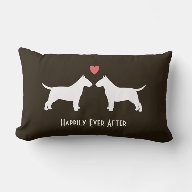 Bullterrier, die Hunde mit Text Wedding sind Lendenkissen (Vorderseite)