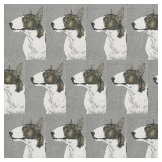 Bullterrier-Hundekunst-Gewebe Stoff (Nahaufnahme)
