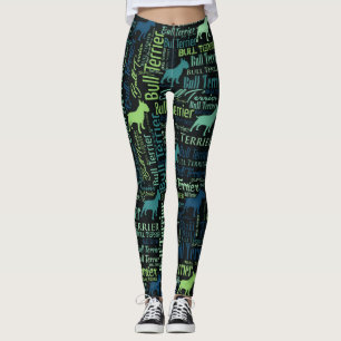 Bullterrier-Hundewort-Kunstmuster Leggings