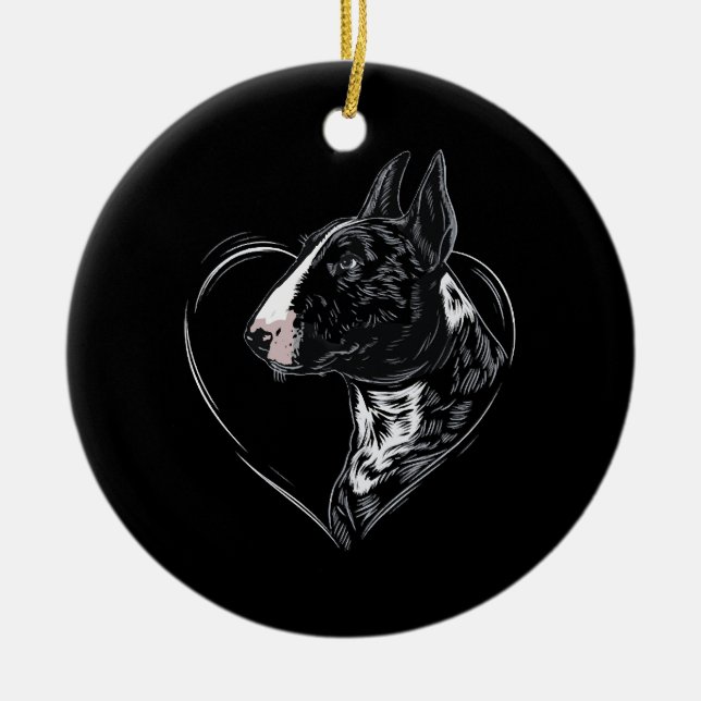 Bullterrier   keramik ornament (Vorne)