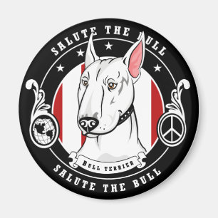Bullterrier-Magnet rund Magnet