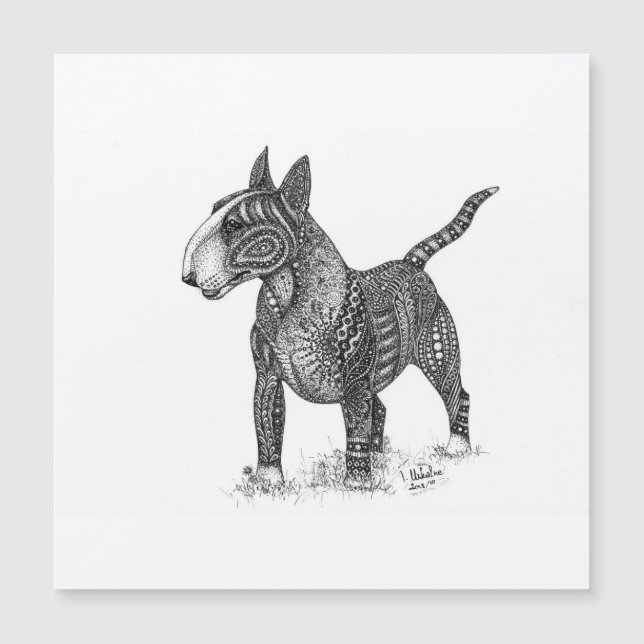 Bullterrier Magnetic Card Magnetkarte (Vorderseite)