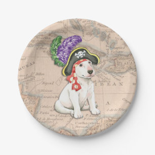 Bullterrier-Pirat Pappteller