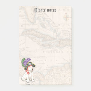 Bullterrier-Pirat Post-it Klebezettel