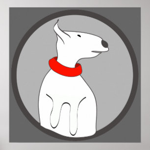 BULLTERRIER-ROTER KRAGEN-WELPE POSTER