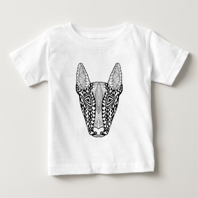 Bullterrier-Skizze Baby T-shirt (Vorderseite)
