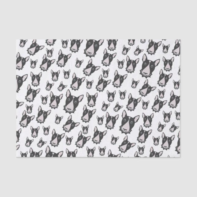 Bullterrier-Spätzundung! Entzückender Seidenpapier (Vorderseite)