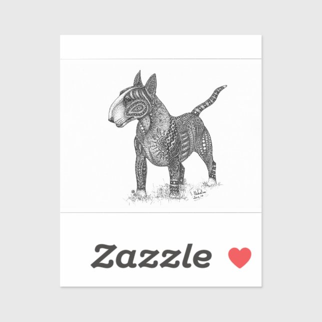 Bullterrier-Vinyl-Aufkleber Aufkleber (Blatt)