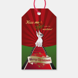 Bullterrier-Weihnachtsgeschenk-Umbau "Mistelzweig Geschenkanhänger