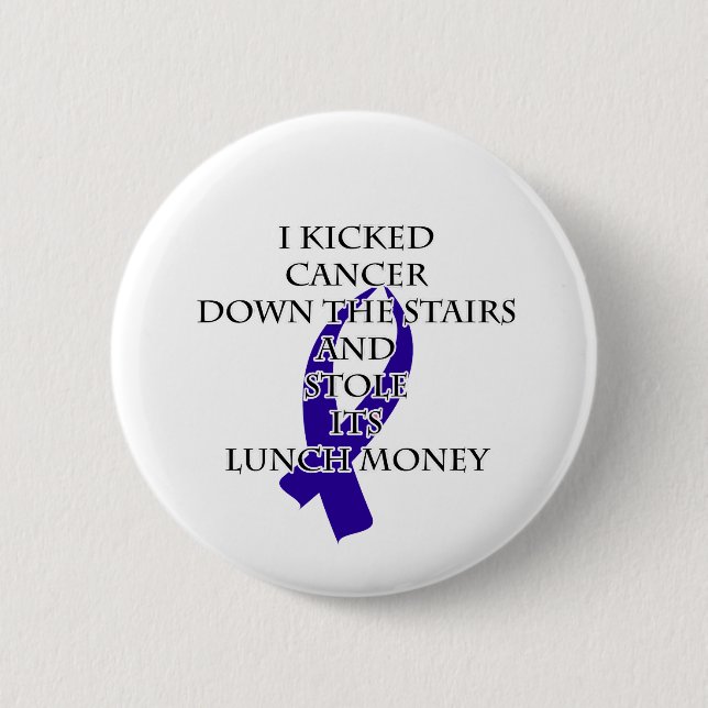 Bully Cancer (Dark Blue Ribbon) Button (Vorderseite)