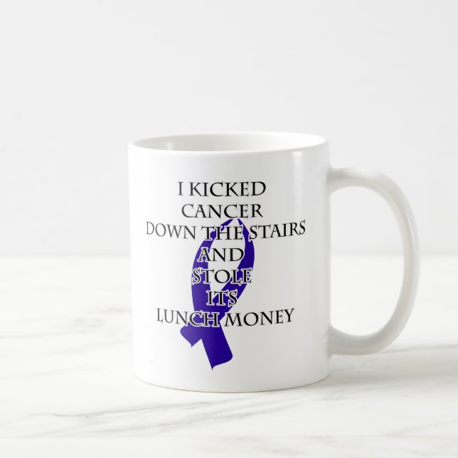 Bully Cancer (Dark Blue Ribbon) Kaffeetasse (Rechts)