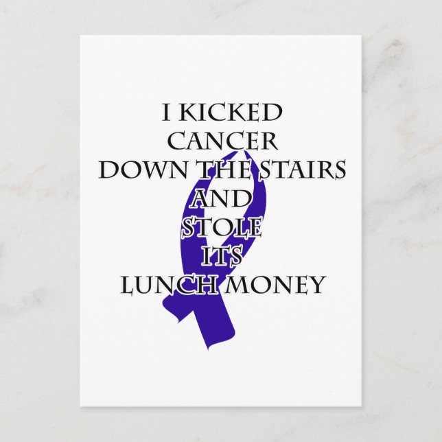 Bully Cancer (Dark Blue Ribbon) Postkarte (Vorderseite)