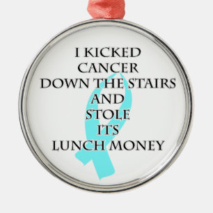 Bully Cancer (Light Blue Ribbon) Silbernes Ornament
