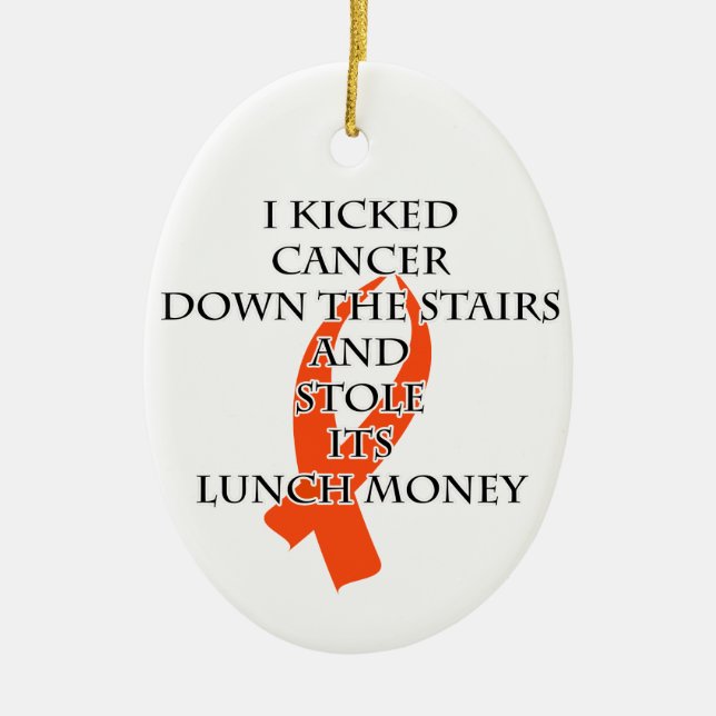 Bully Cancer (Orange Ribbon) Keramik Ornament (Vorne)