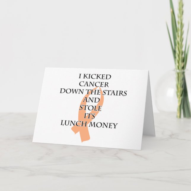 Bully Cancer (Peach Ribbon) Karte (Vorderseite)
