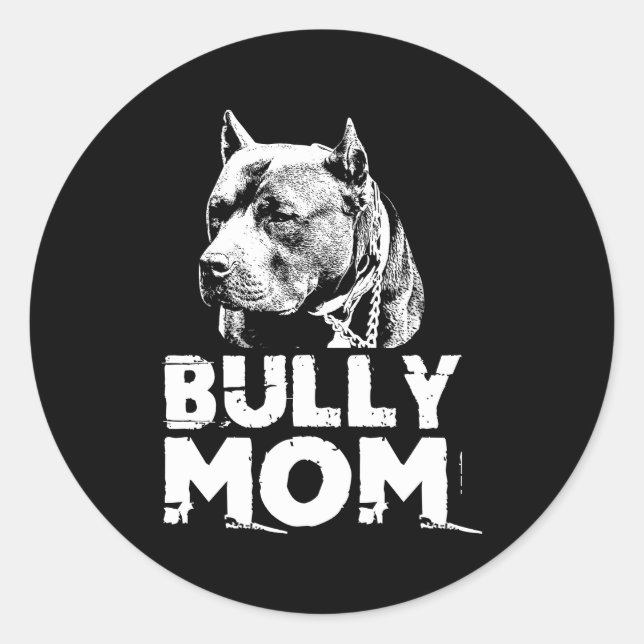 Bully Mama American Pitbull Runder Aufkleber (Vorderseite)