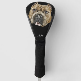 Bully Pitbulling mit Monogramm Golf Headcover