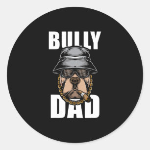 Bully Vater Bulldog Pitbull Runder Aufkleber