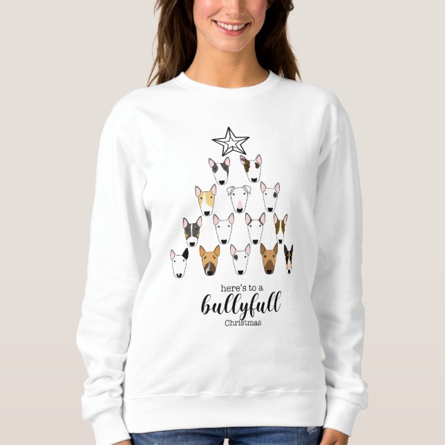 Bullyfull Bull Terrier Christmas Sweater Sweatshirt (Vorderseite)