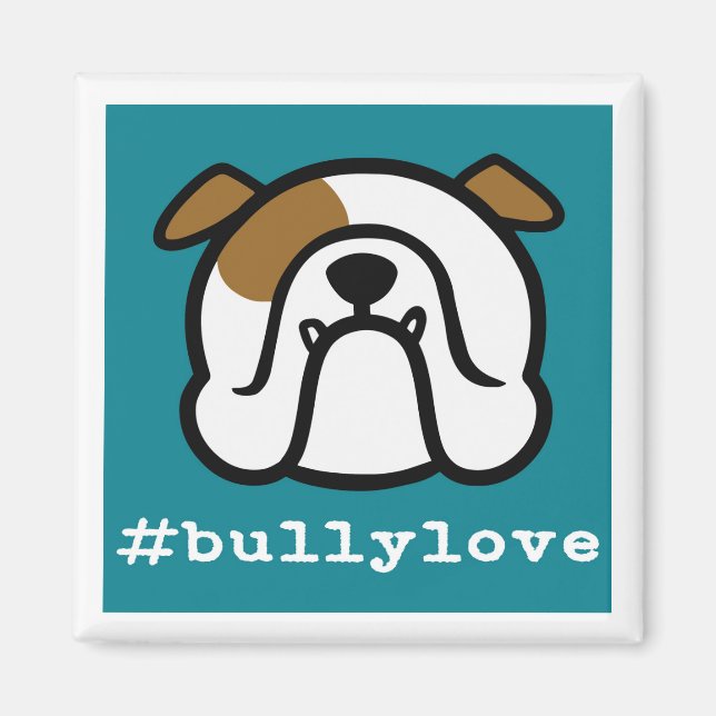#bullylove - Bulldog Liebe! English Bulldog-Magnet Magnet (Vorne)
