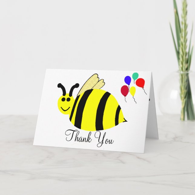 Bumble Bee Baby Geburtstag Vielen Dank Karten (Vorderseite)