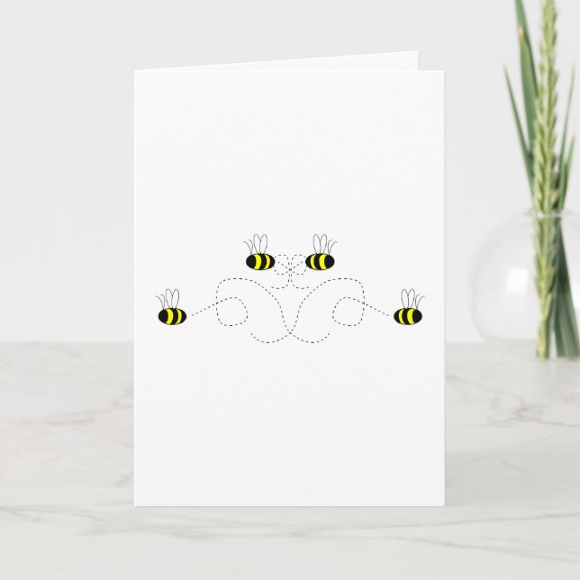 Bumble Bee Bow Greeting Card Karte (Vorderseite)