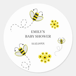 Bumble Bee Custom Baby Shower Classic Round Sticke Runder Aufkleber