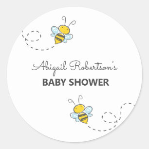 Bumble Bee Custom Baby Shower Classic Round Sticke Runder Aufkleber