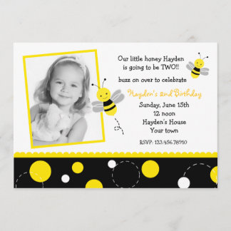Bumble Bee Foto Geburtstagsparty Einladungen
