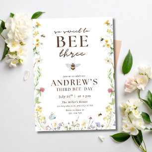Bumble Bee Geburtstagseinladung 3. Geburtstagsfeie Einladung