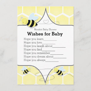Bumble BEE Gelbe Wünsche für Baby Shower Spiel Einladung