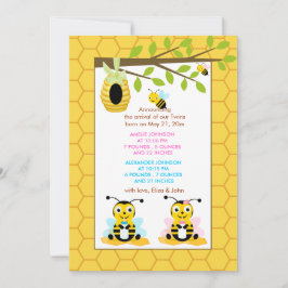 Bumble Bee Gender Reveal Baby Birth Ankündigung