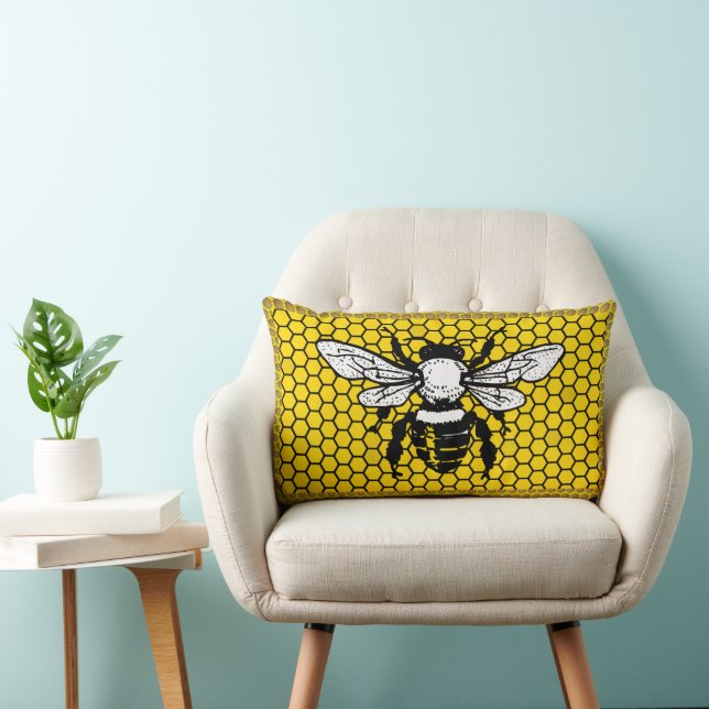Bumble Bee hive Apiary Throw Pillow Lendenkissen (Stuhl )