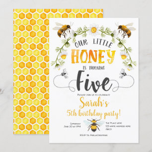 Bumble Bee. Kleiner Honig, Biene, 5. Geburtstag Einladung