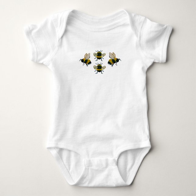 Bumble Bee onsie Baby Bodysuit Strampler (Vorderseite)