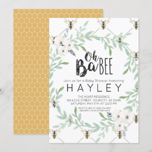 Bumble Bee Vintage Mommy to Bee Babyshower-Einladu Einladung