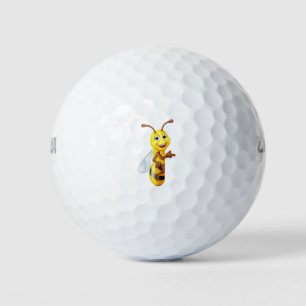 Bumble Honey Bee Bumblebee Cartoon Character Sign Golfball