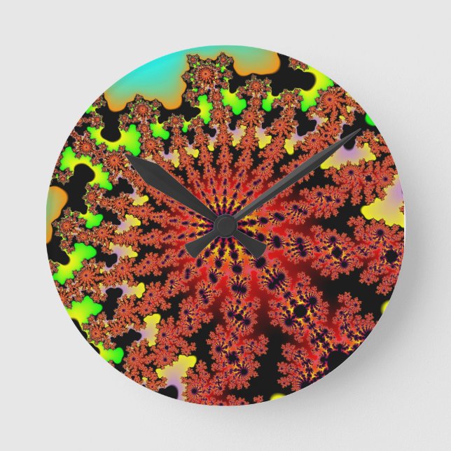 Bumblebeburst Runde Wanduhr (Vorderseite)