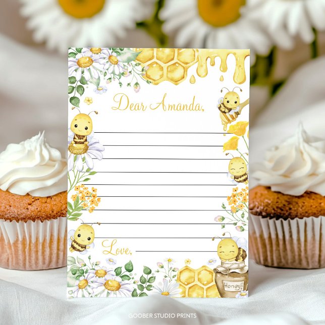 Bumblebee Floral Time Capsule Note Message Card Dankeskarte (Von Creator hochgeladen)