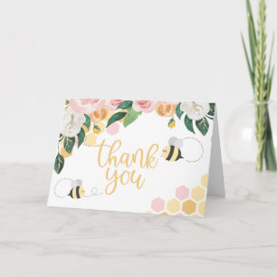 Bumblebee Geburtstag rosa floral danke Karte