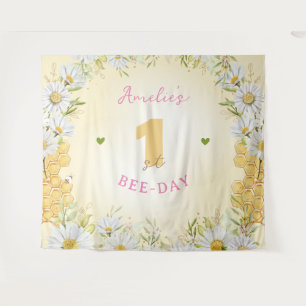 Bumblebee-Gelbe Girl 1. Geburtstagsparty Wandteppich