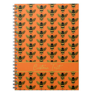 BUMBLEBEE GOLD SCHWARZ BIENEN WIEDERHOLUNG PATTERN NOTIZBLOCK