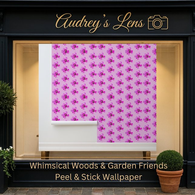 Bumblebee on Pink Cosmos Flower Tapete (Von Creator hochgeladen)