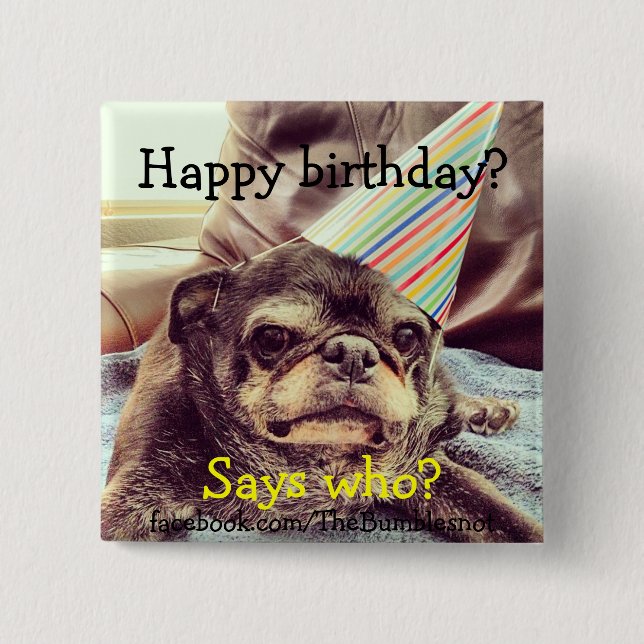 Bumblesnot Knopf: Alles Gute zum Geburtstag Button (Vorderseite)