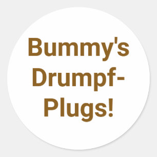 Bummy's Drumpf-Plugs Hankamer Artjunkhaus Comic Runder Aufkleber