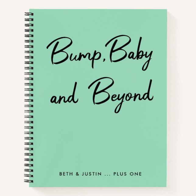 Bump, Baby und Beyond | Mint Green Baby Journal Notizbuch (Vorderseite)