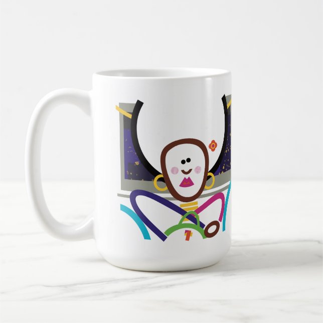 Bump in der Road Abstrakt Modern Art Retro Tasse (Links)